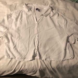 White button up crop top